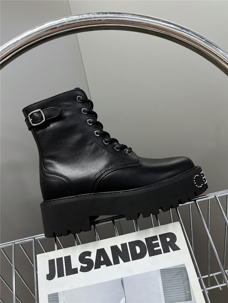 Ce1i*e black leather ankle boots