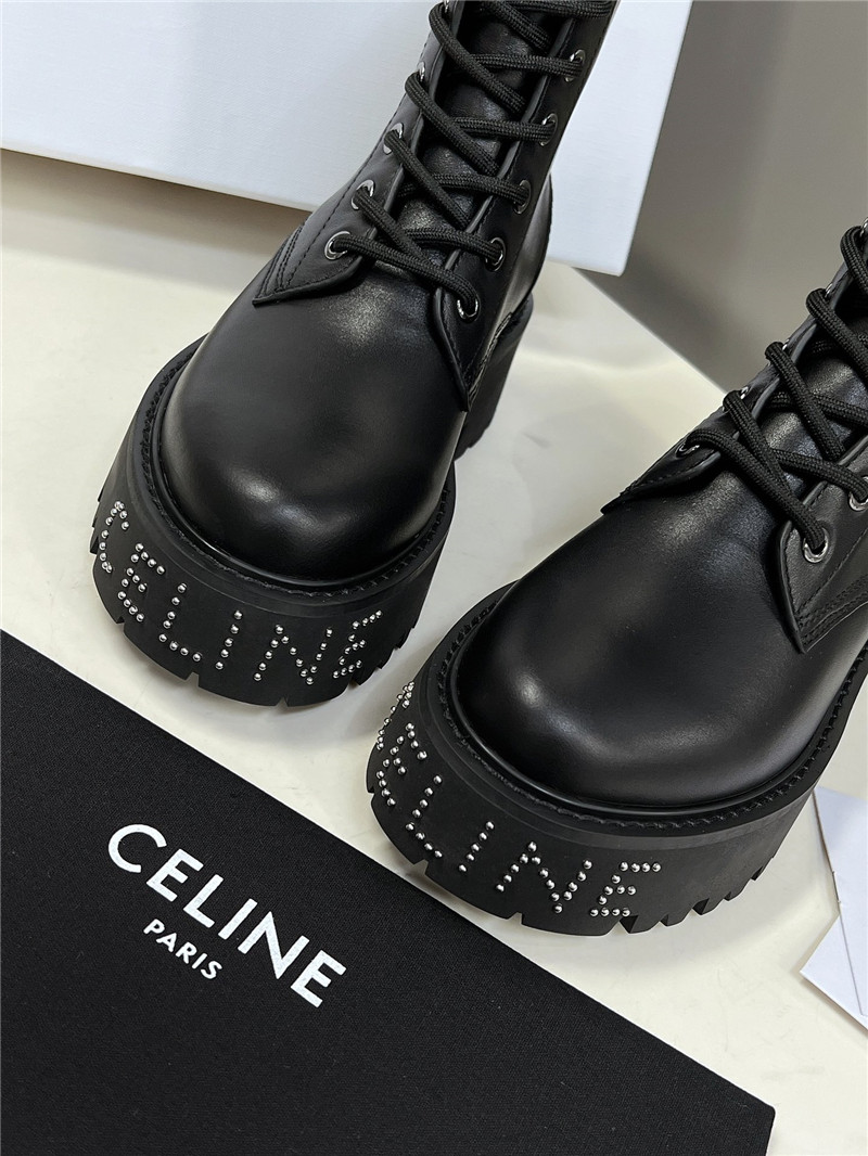 Ce1i*e black leather ankle boots