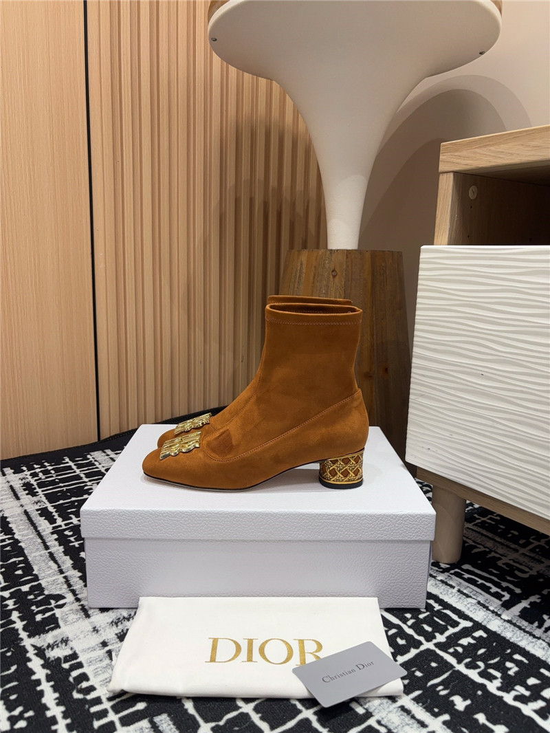 D10r cd icon brown heeled ankle boots