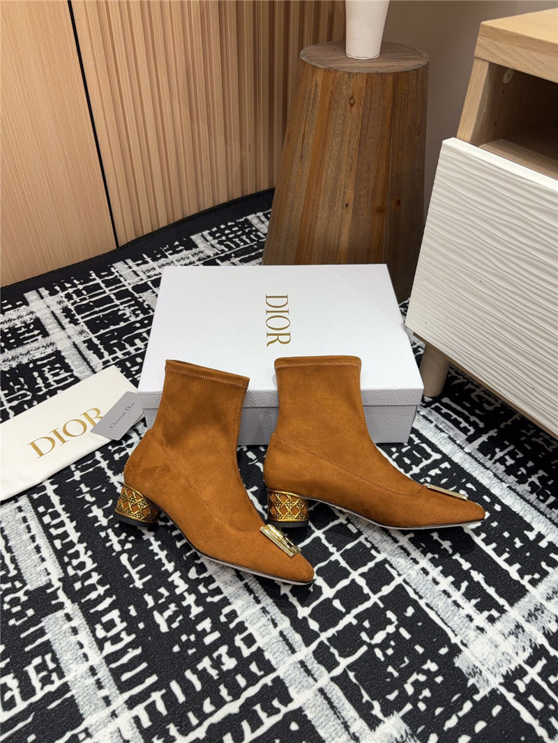 D10r cd icon brown heeled ankle boots