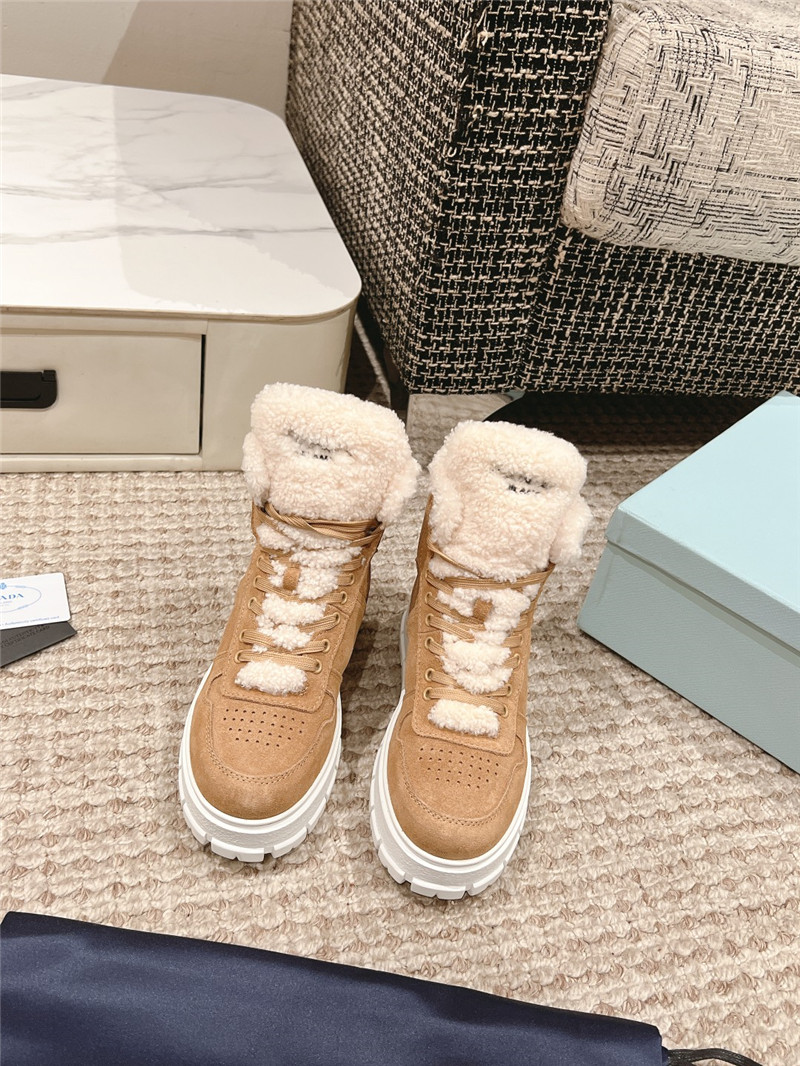 Pra*a suede leather high top winter platform sneakers