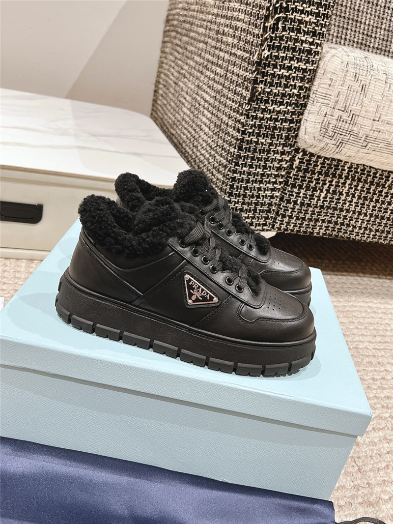 Pra*a black winter platform sneakers