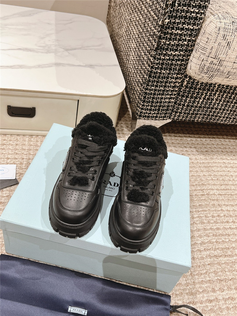 Pra*a black winter platform sneakers