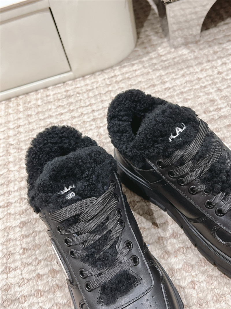 Pra*a black winter platform sneakers