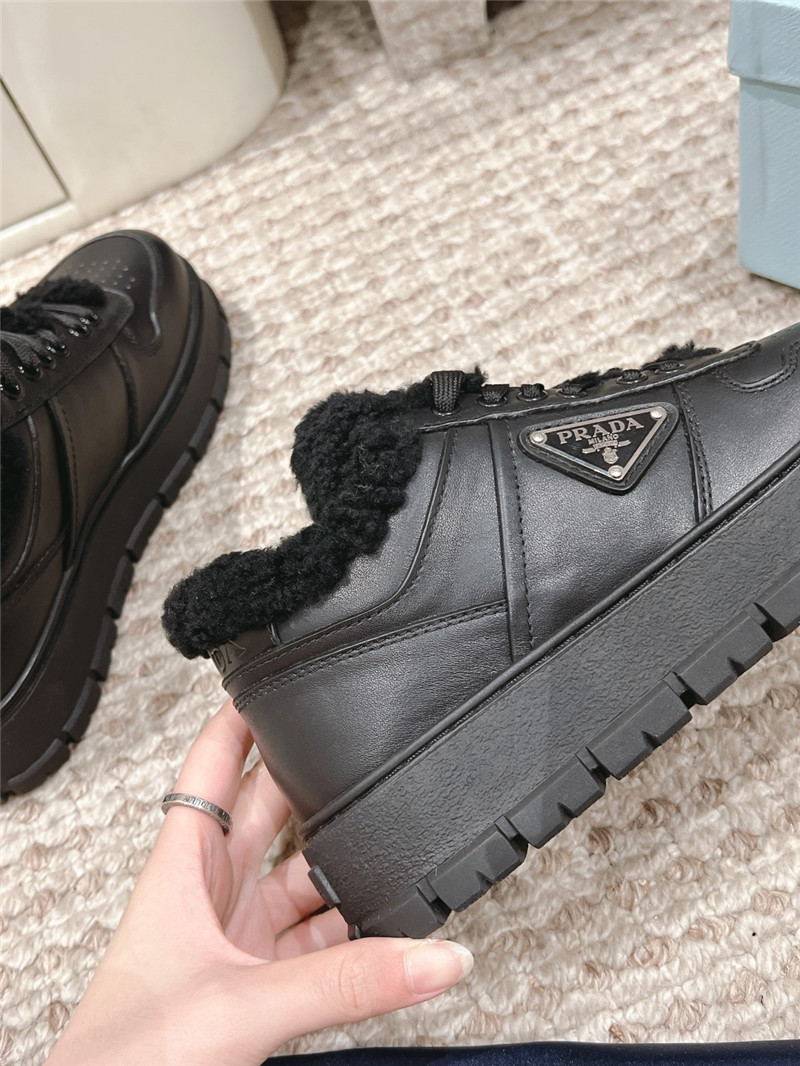 Pra*a black winter platform sneakers