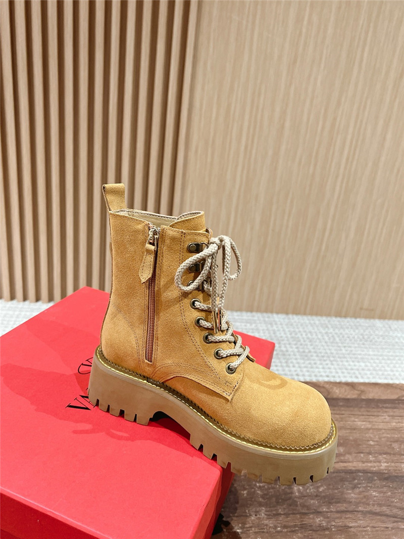 Va1e*ntin0 vlogo suede lace-up platform boots