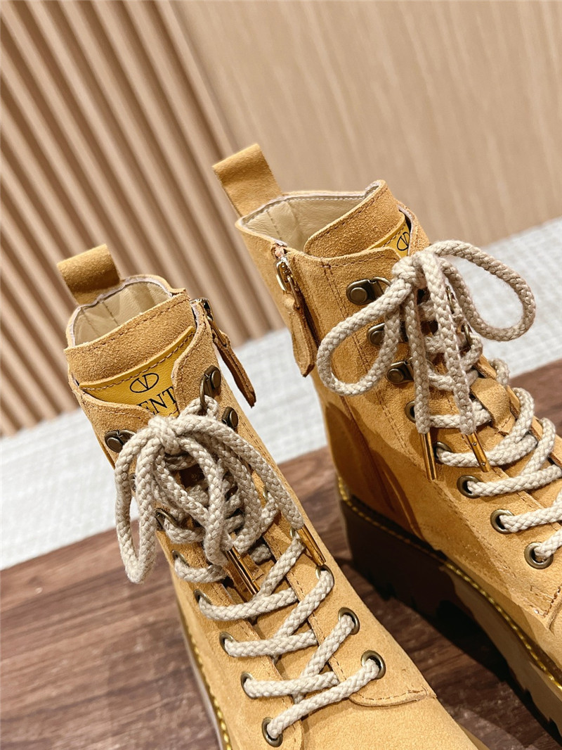 Va1e*ntin0 vlogo suede lace-up platform boots