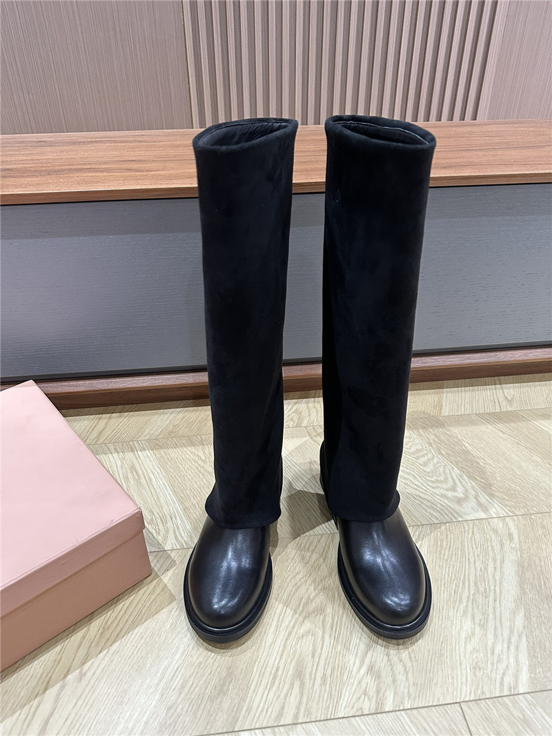 Miu Miu Turn-Down Collar High Boots