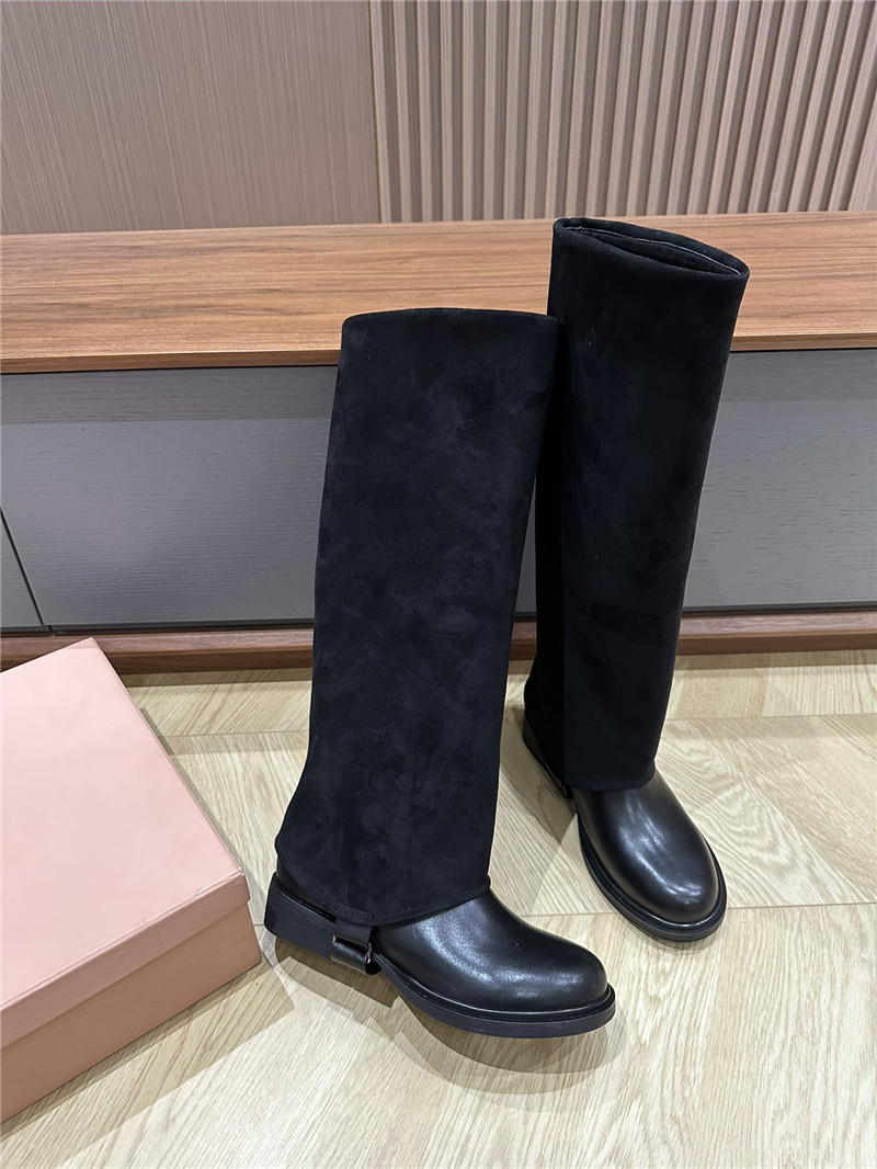 Miu Miu Turn-Down Collar High Boots