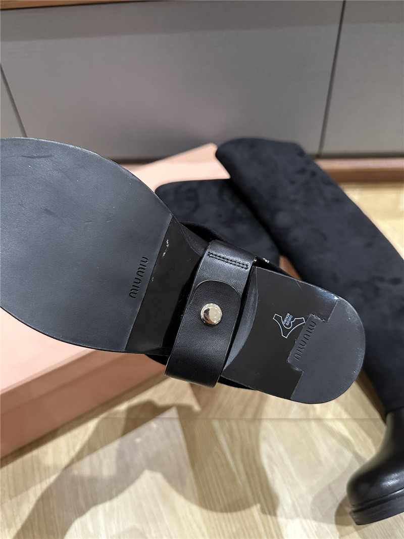Miu Miu Turn-Down Collar High Boots