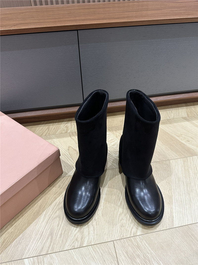 Miu Miu Turn-Down Collar Boots