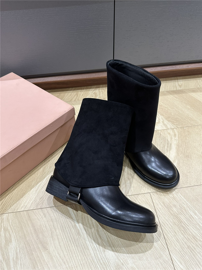 Miu Miu Turn-Down Collar Boots