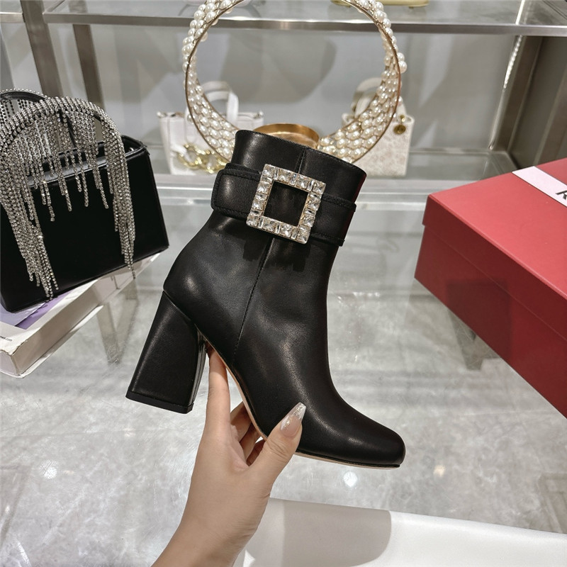 Roger Vivier Leather Buckle Ankle Booties