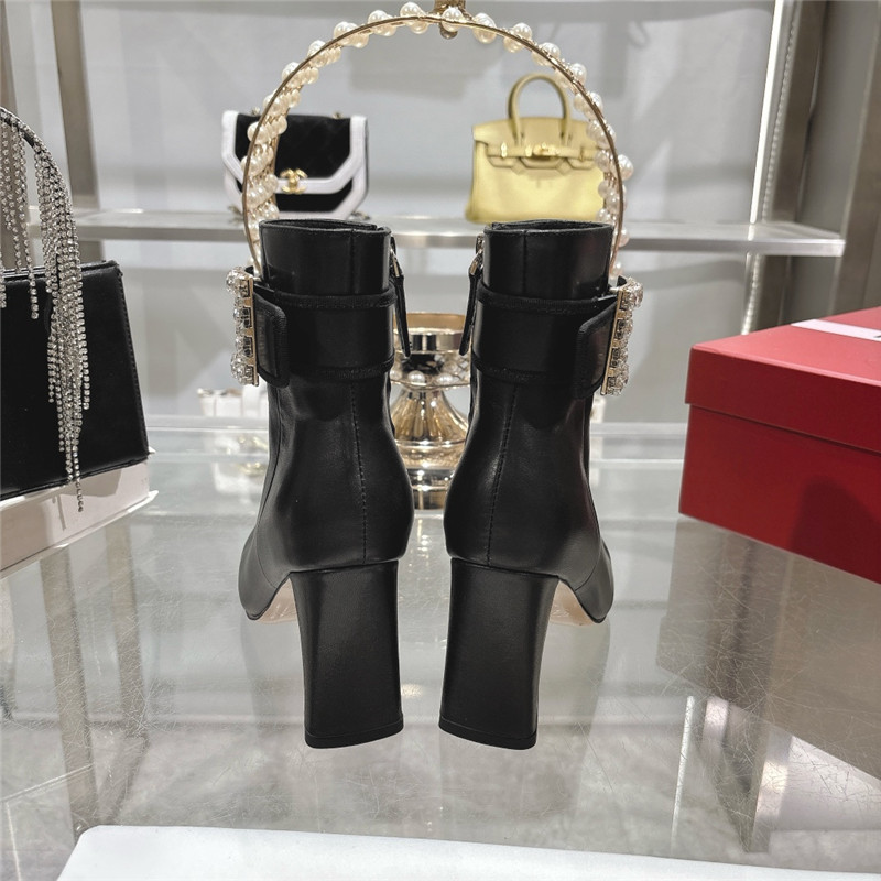 Roger Vivier Leather Buckle Ankle Booties