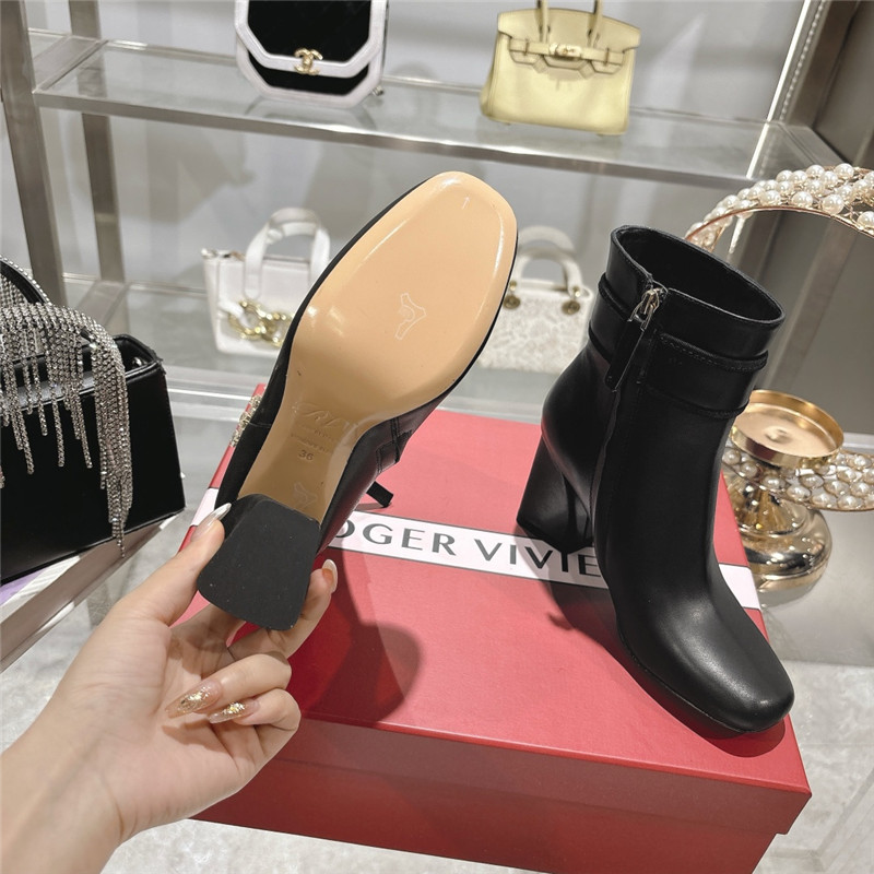 Roger Vivier Leather Buckle Ankle Booties