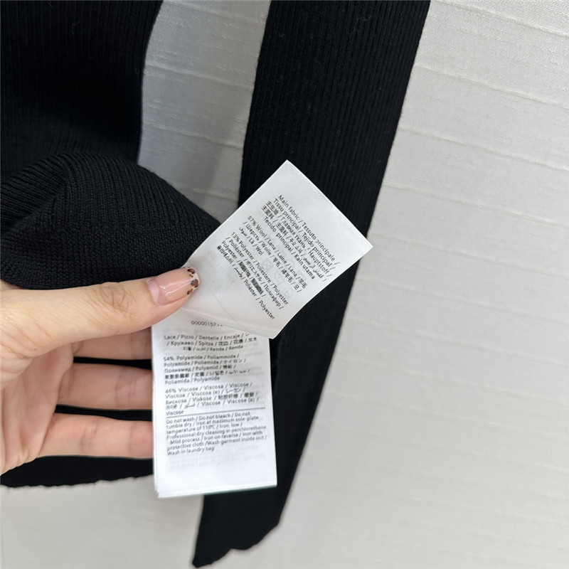 Va1e*ntin0 lace-trim wool sweater black