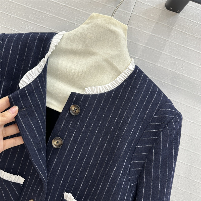M1um1u vertical striped woolen suit