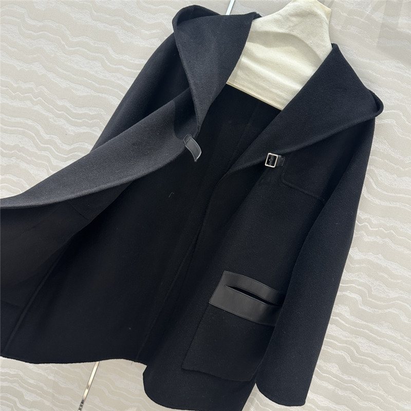 H**me5 hooded cashmere coat