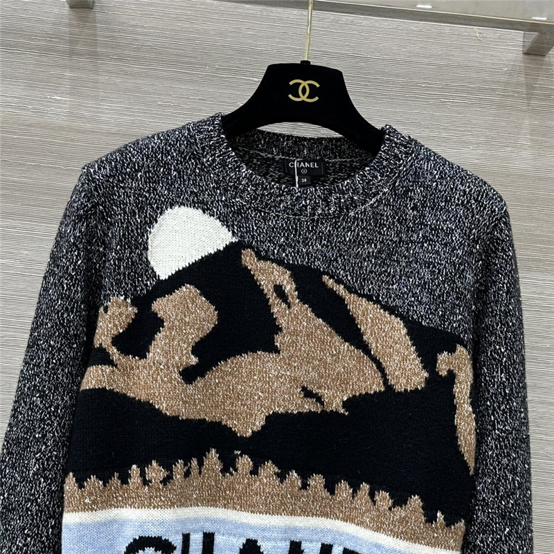 Ch**el jacquard blend cashmere sweater