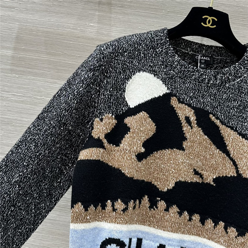 Ch**el jacquard blend cashmere sweater