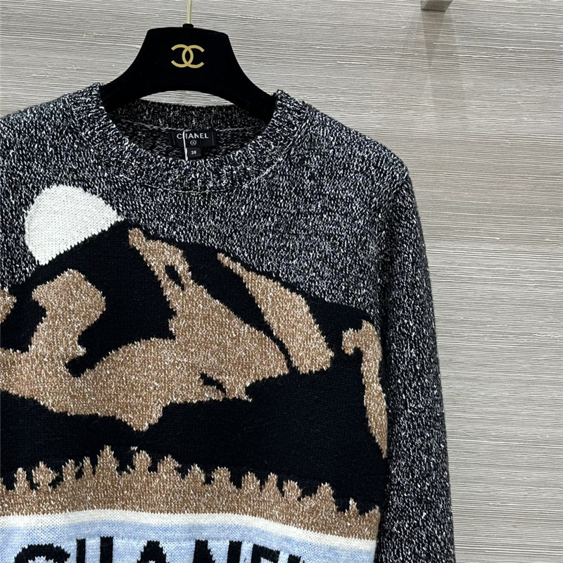 Ch**el jacquard blend cashmere sweater