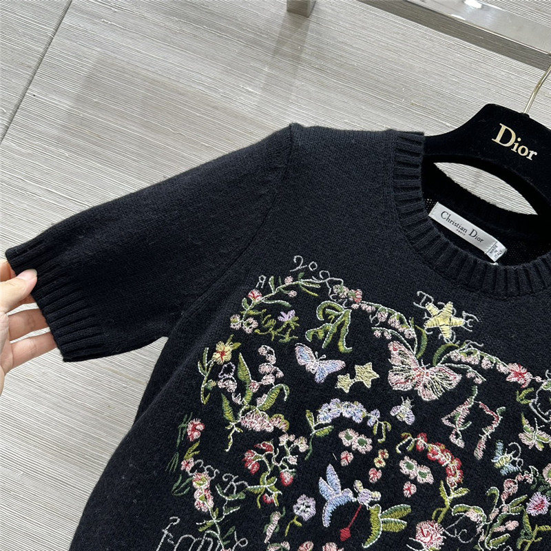 D10r multicolor short sleeve knit top black