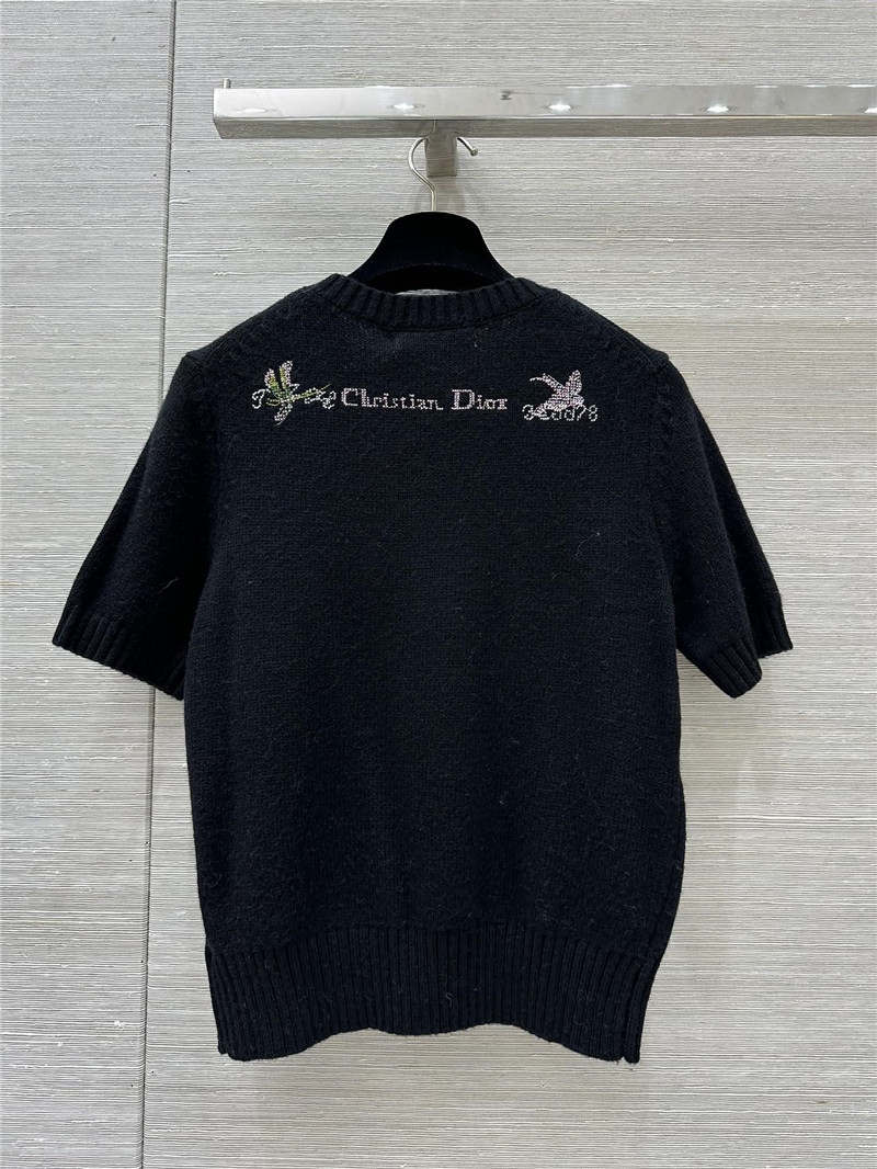 D10r multicolor short sleeve knit top black