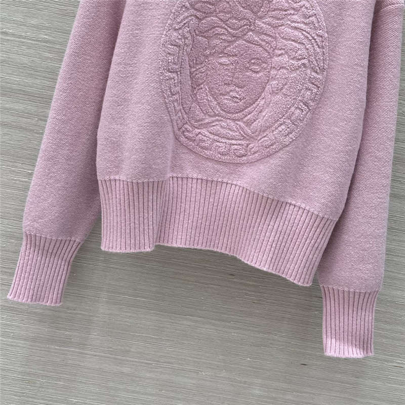 Versace Medusa Wool-Blend Sweater in Pink