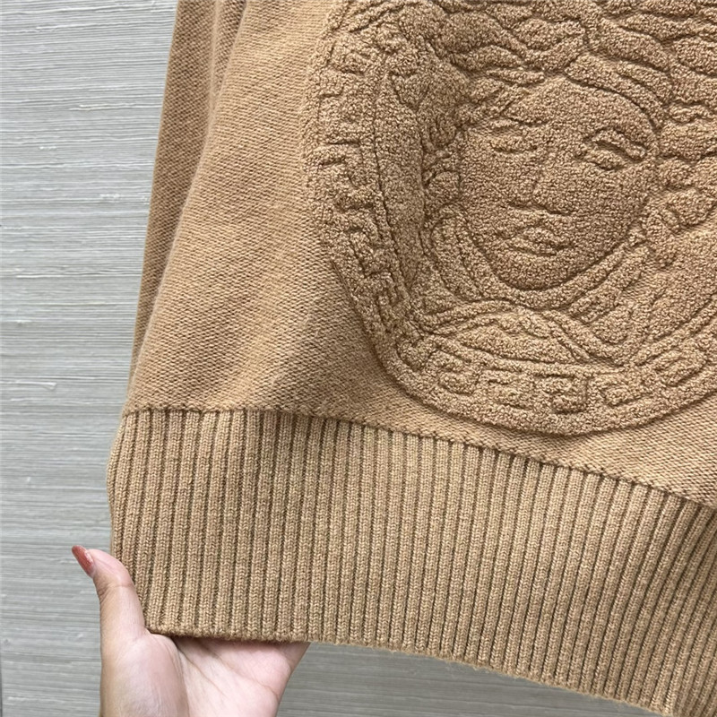 Versace Medusa Wool-Blend Sweater Beige
