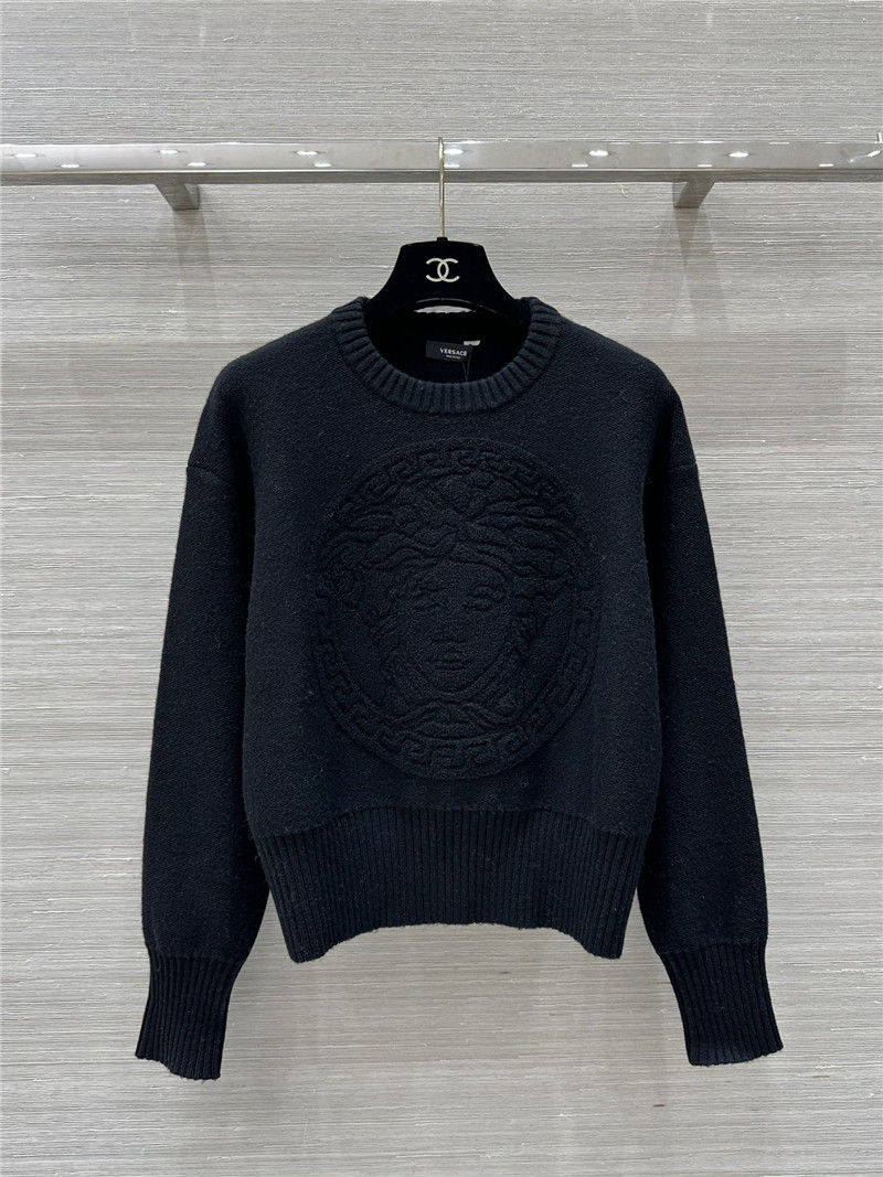 Versace Medusa Wool-Blend Sweater Black