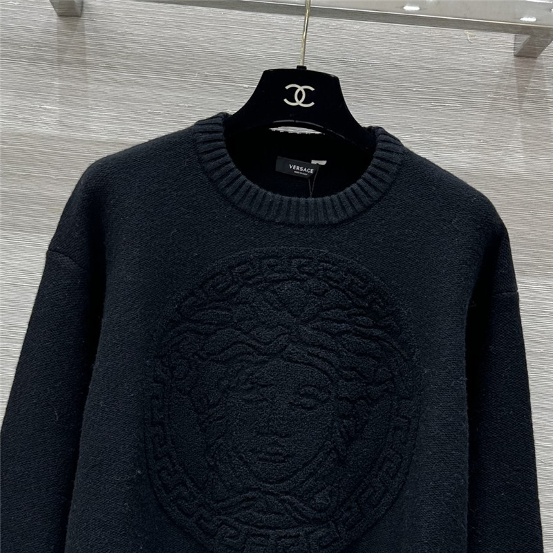 Versace Medusa Wool-Blend Sweater Black