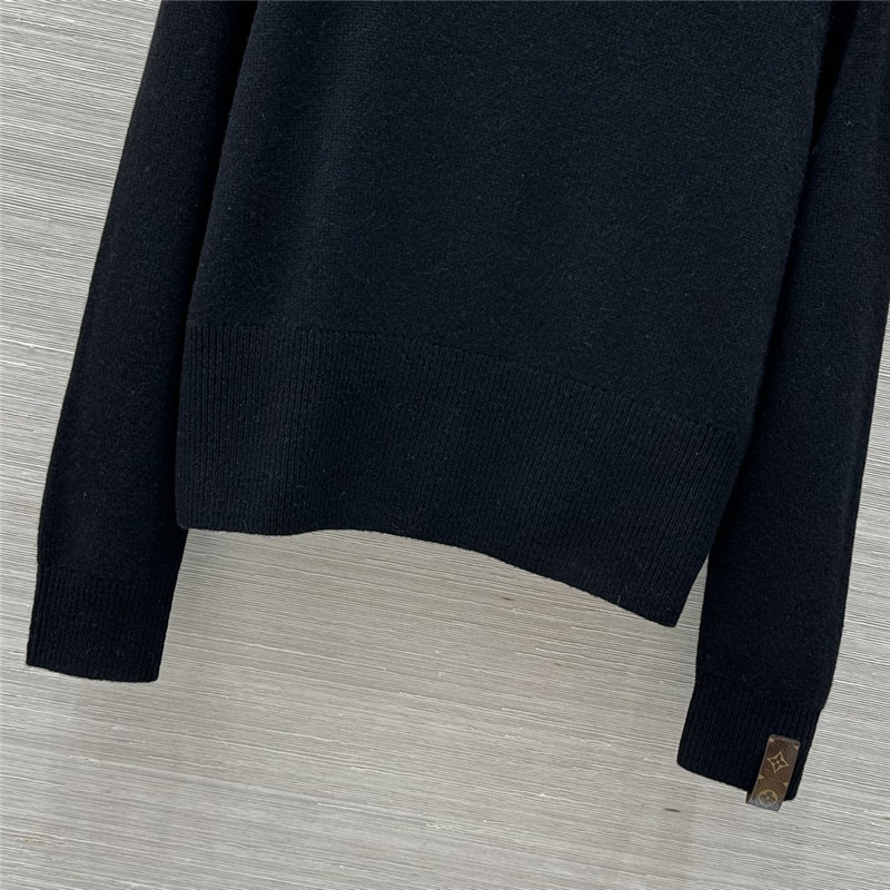 LV Pin Cashmere Sweater in Black