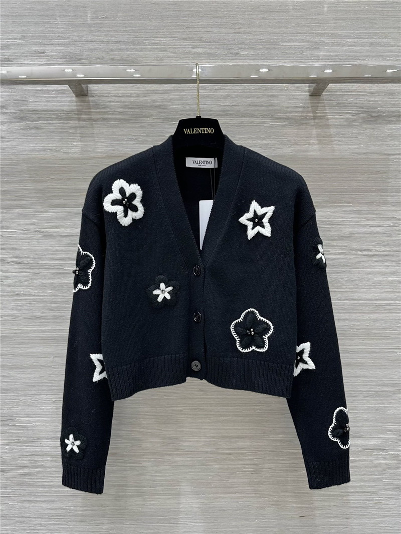 Va1e*ntin0 cropped floral cardigan navy