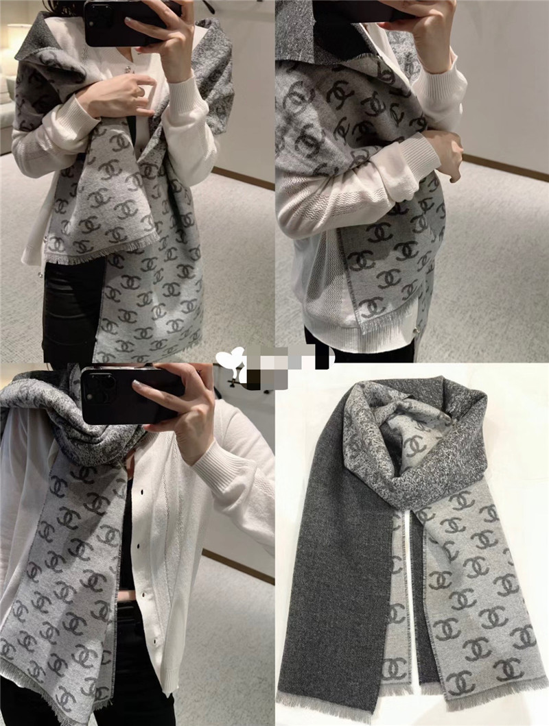 Ch**el gradient grey scarf