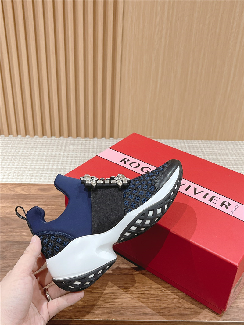 Roger Vivier Run Strass Buckle Sneakers in Blue