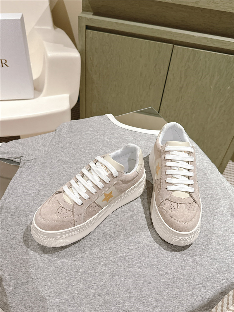 D10r star suede leather platform sneakers