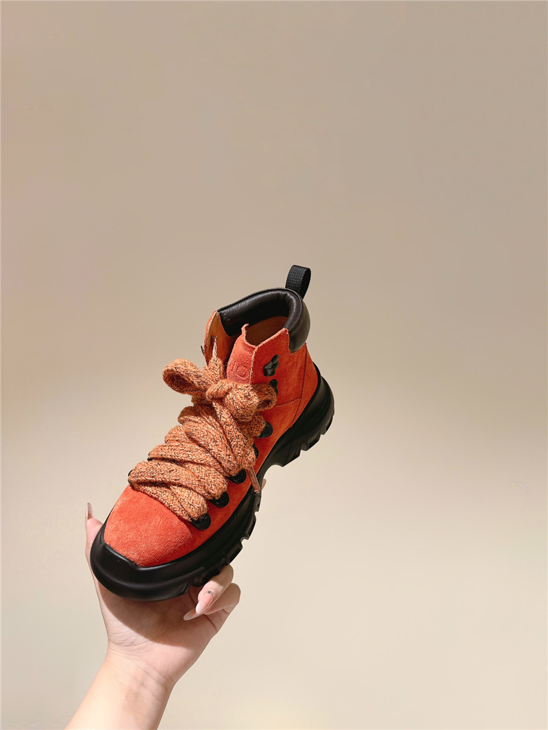D10r orange lace-up high-top ankle boots