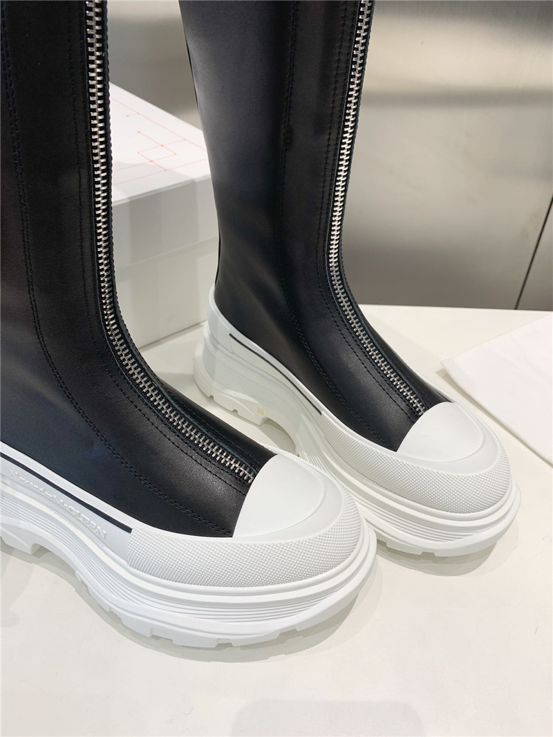 a1exa*der Mcqv*en tread slick knee-high boots