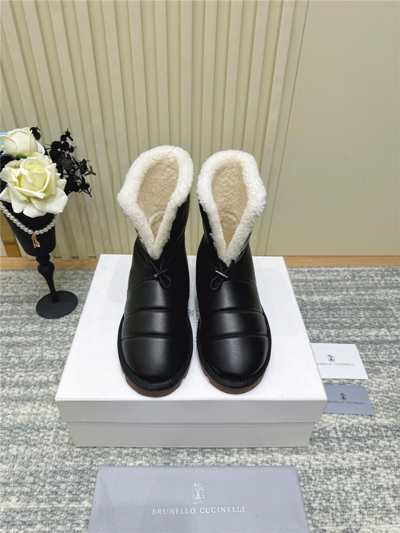 BC Black Calfskin Snow Boots