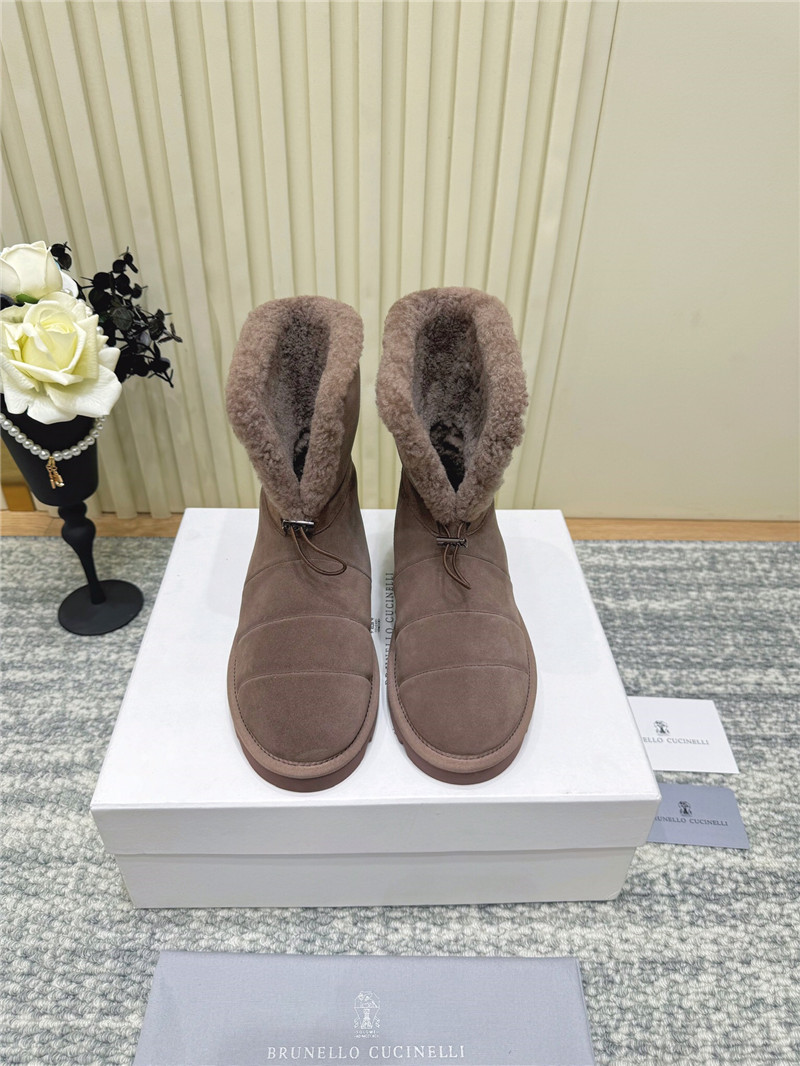 BC Suede Wool Snow Boots Brown