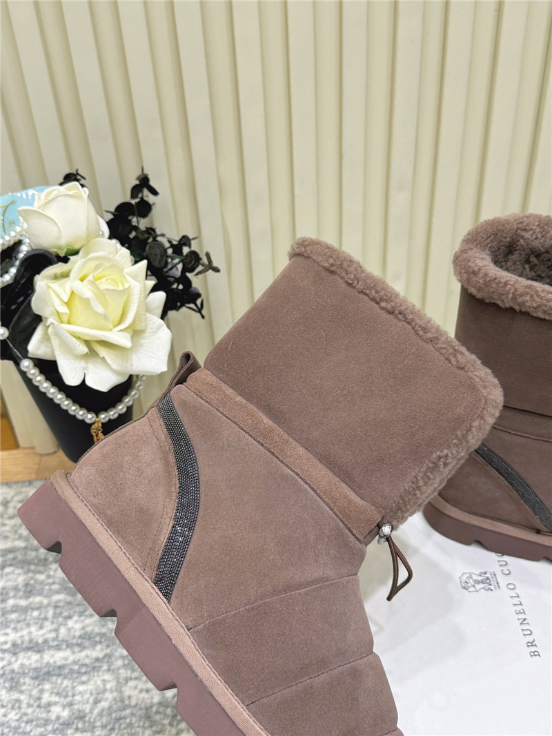 BC Suede Wool Snow Boots Brown