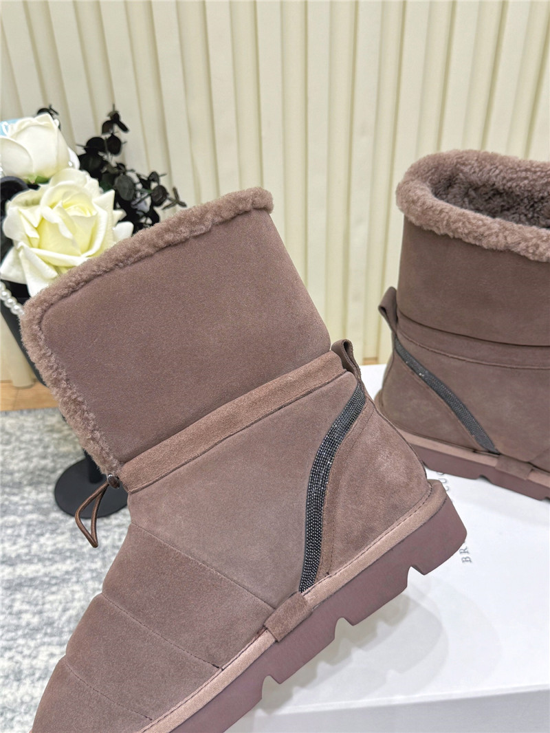 BC Suede Wool Snow Boots Brown