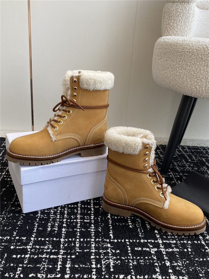 Ce1i*e kurt lace-up calfskin mid boot