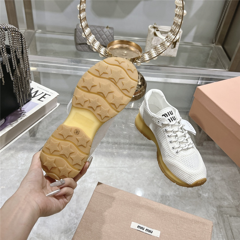 Miu Miu White Suede Sneakers for Women