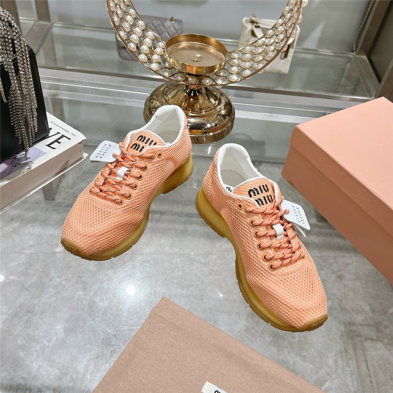 Miu Miu Orange Suede Sneakers