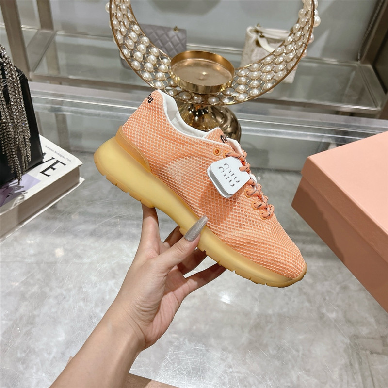 Miu Miu Orange Suede Sneakers