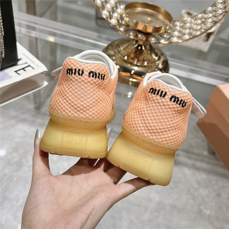 Miu Miu Orange Suede Sneakers