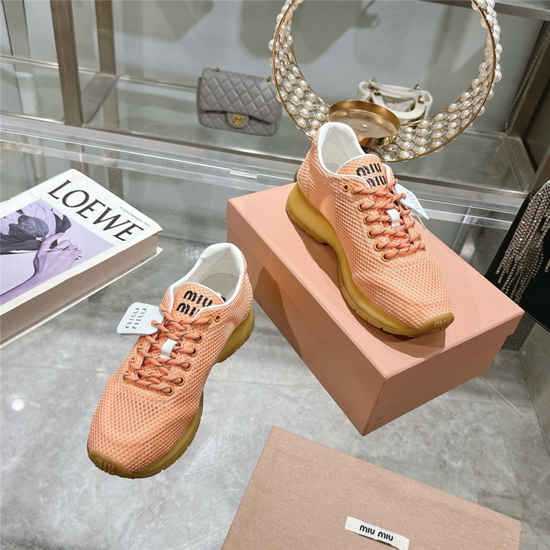 Miu Miu Orange Suede Sneakers