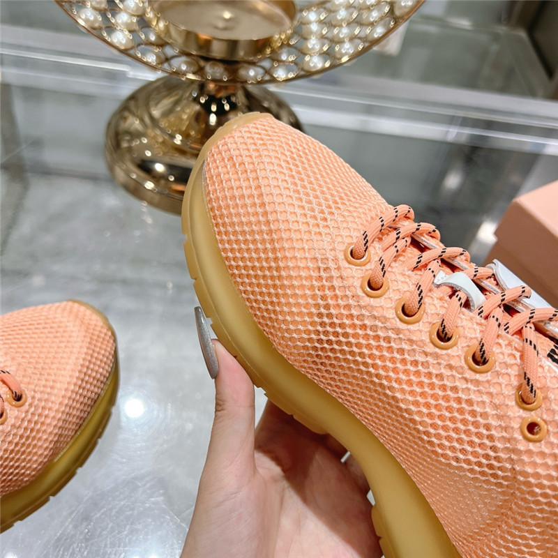 Miu Miu Orange Suede Sneakers