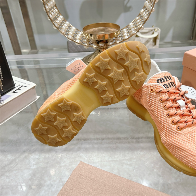 Miu Miu Orange Suede Sneakers